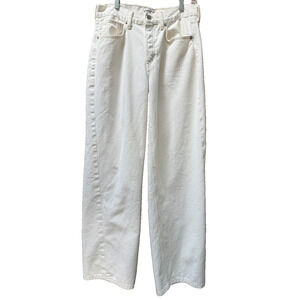 Ética Women’s High Rise Wide Leg Jeans Ivory Cream Parchment Sz 27